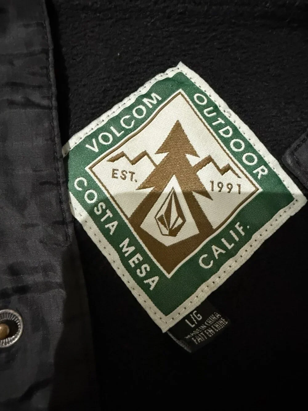 Volcom Men's Black Jacket Size Large